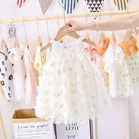 Girls Butterflys Printed Bow Dress Wholesale Girl Dresses - PrettyKid