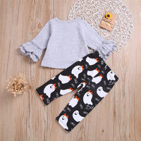 Toddler Girls Cartoon Flared Sleeve Top & Pants Girls Clothing Wholesale - PrettyKid