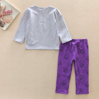 Girls Cartoon Printed Long Sleeve Top & Pants Girls Clothing Wholesale - PrettyKid