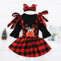 Girls Cartoon Printed Top & Dress & Headband Girls Clothing Wholesale - PrettyKid