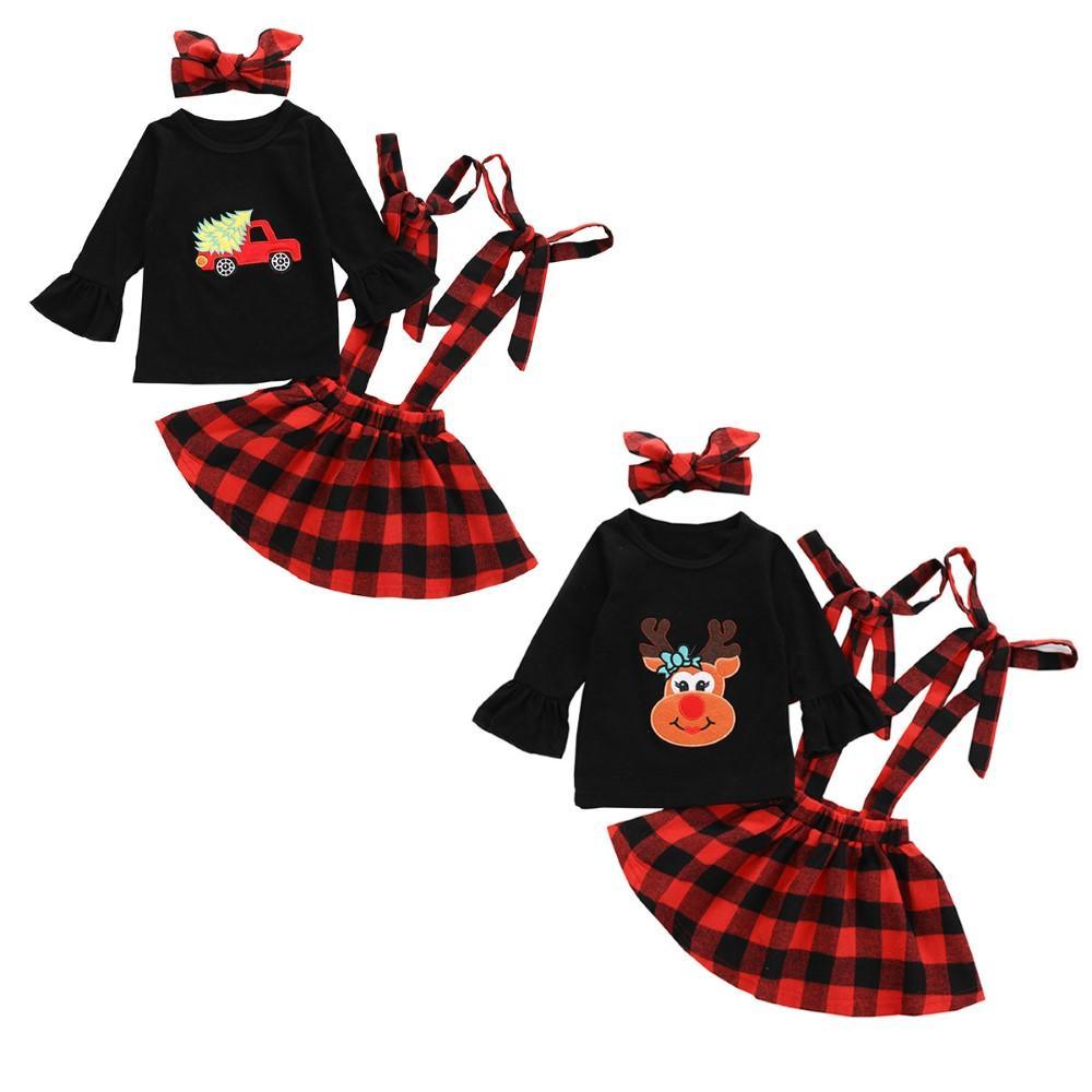Girls Cartoon Printed Top & Dress & Headband Girls Clothing Wholesale - PrettyKid