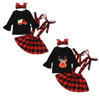 Girls Cartoon Printed Top & Dress & Headband Girls Clothing Wholesale - PrettyKid