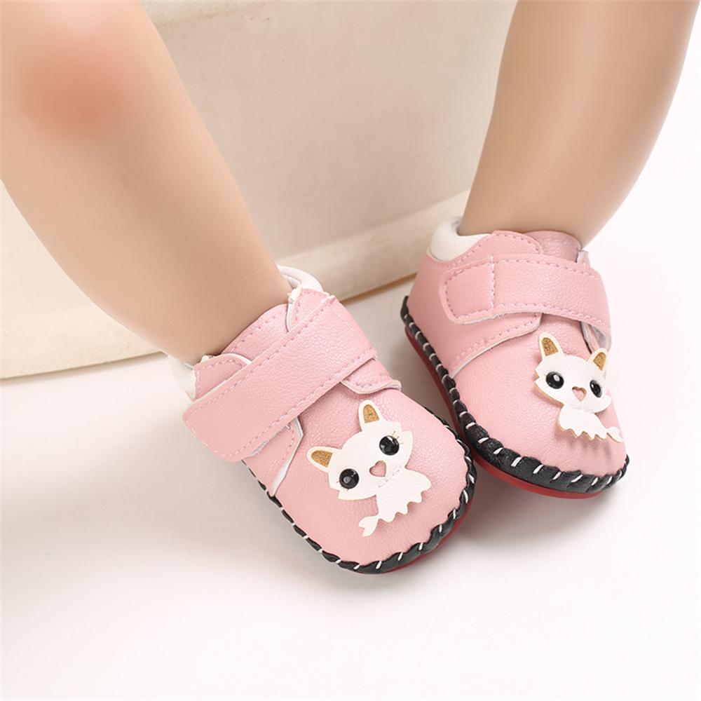 Baby Girls Cartoon Solid Magic Tape Flats Wholesale Kids Shoes - PrettyKid
