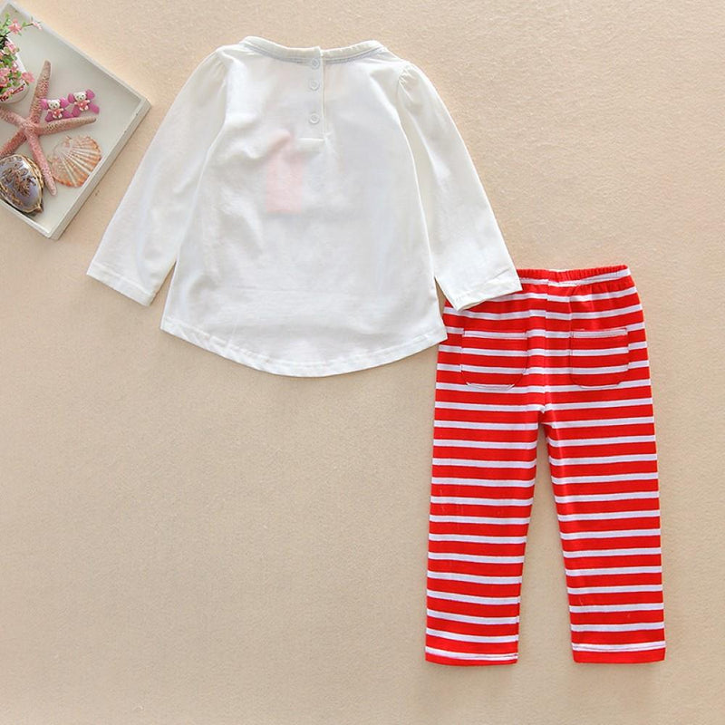 Girls Cortoon Rabbits Printed Top & Pants Girls Clothing Wholesalers - PrettyKid