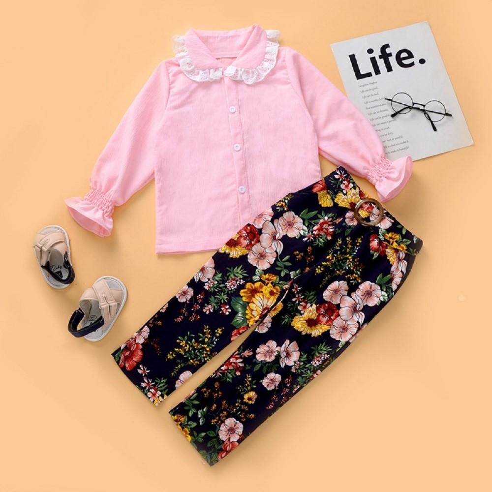 Girls Cute Tops & Floral Pants Wholesale Girl Boutique Clothing - PrettyKid