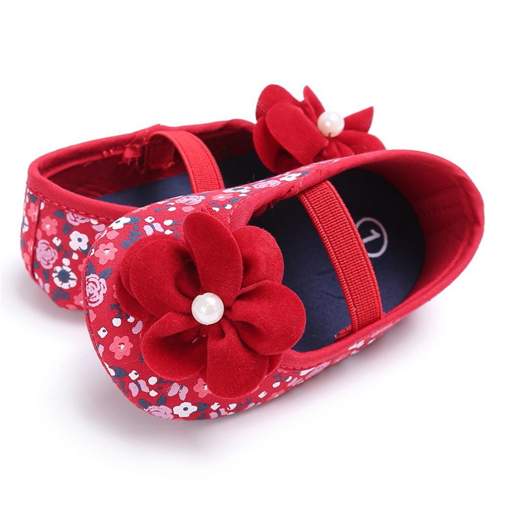 Baby Girls Flower Printed Slip On Shoes Wholesale - PrettyKid