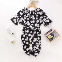 Girls Flowers Printed Top & Pants Girls Clothing Wholesale - PrettyKid