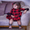 Girls Half Sleeve Round Neck Plaid Dress Cheap Baby Girl Clothes Boutique - PrettyKid