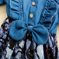Girls Halloween Bow Decor Dress Girls Dress Wholesale - PrettyKid
