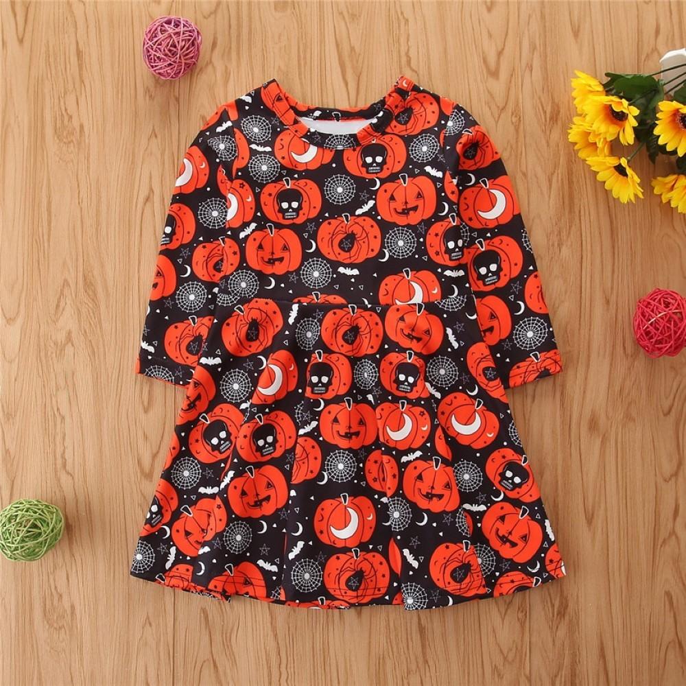 Girls Halloween Pumpkin Dress Wholesale Clothing For Girls - PrettyKid