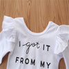 Baby Girls Letter Printed Romper & Leopard Skirt Baby Clothing Distributor - PrettyKid