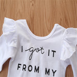 Baby Girls Letter Printed Romper & Leopard Skirt Baby Clothing Distributor - PrettyKid