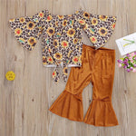 Girls Long Sleeve Floral Tops&Flare Pants Baby Girl Wholesale Boutique - PrettyKid
