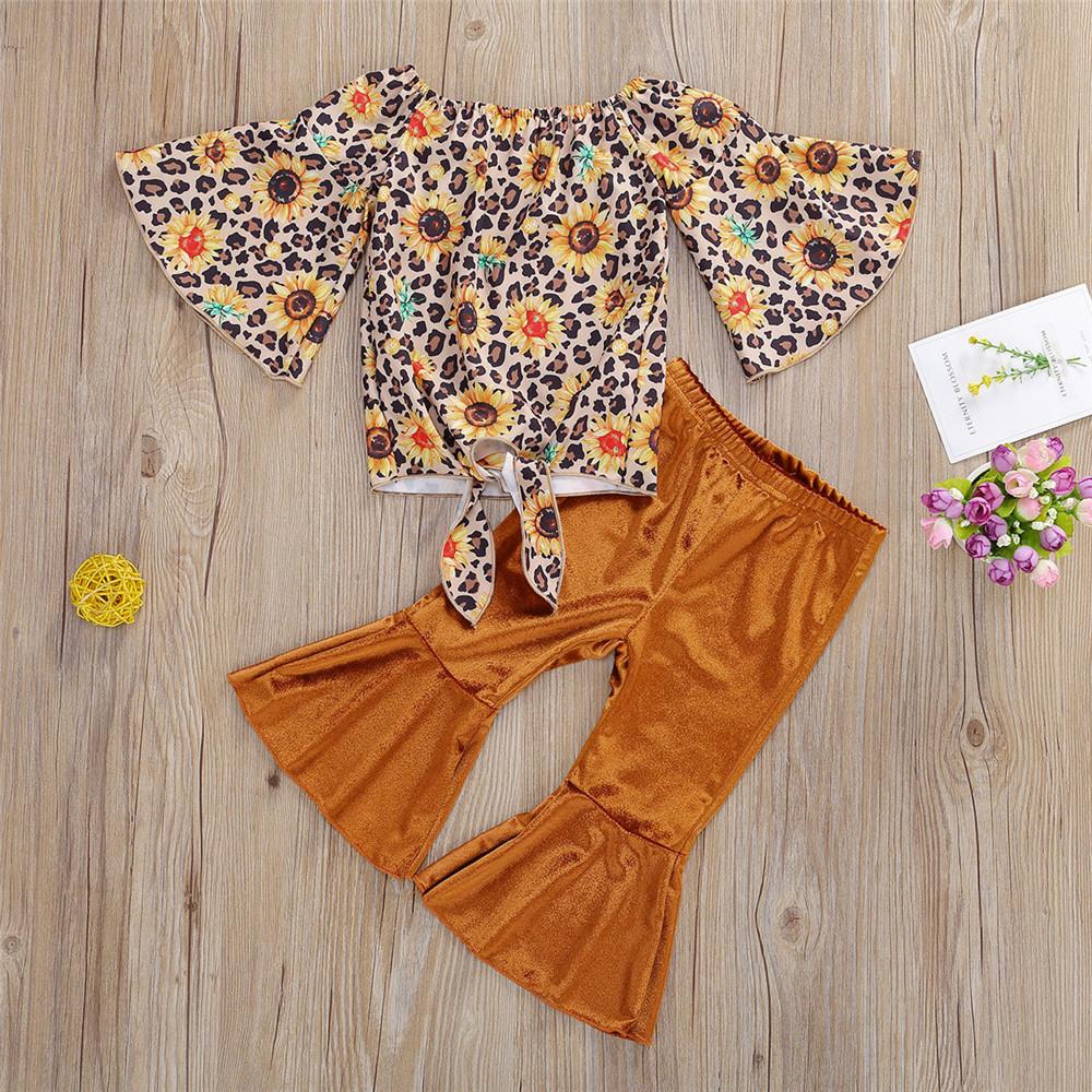 Girls Long Sleeve Floral Tops&Flare Pants Baby Girl Wholesale Boutique - PrettyKid