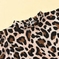 Girls Long Sleeve Leopard Printed Top & Skirts Girls Clothes Wholesale - PrettyKid