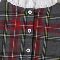 Girls Long Sleeve Plaid A-line Dress Girls Wholesale Dresses - PrettyKid