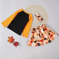 Girls Long Sleeve Printed Tops&Skirt Girl Boutique Clothing Wholesale - PrettyKid