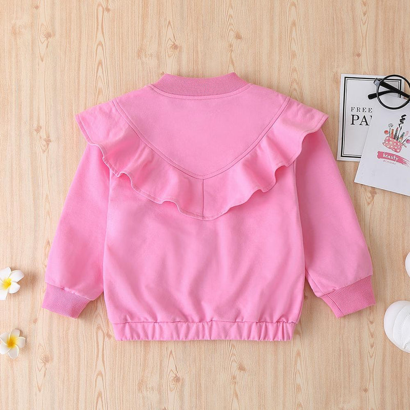 Girls Long Sleeve Solid Color Zipper Coat Wholesale Little Girl Boutique Clothing - PrettyKid
