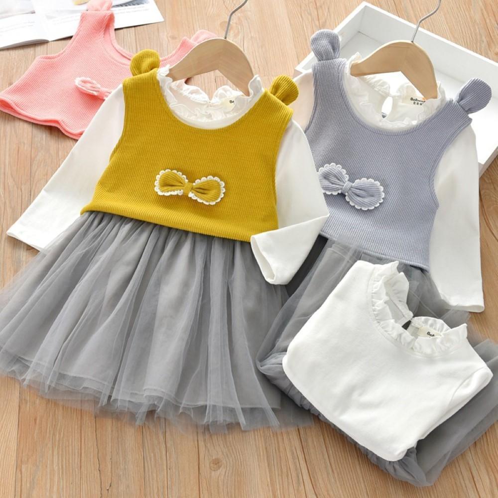 Girls Long Sleeve Top & Dress Wholesale Little Girl Dresses - PrettyKid