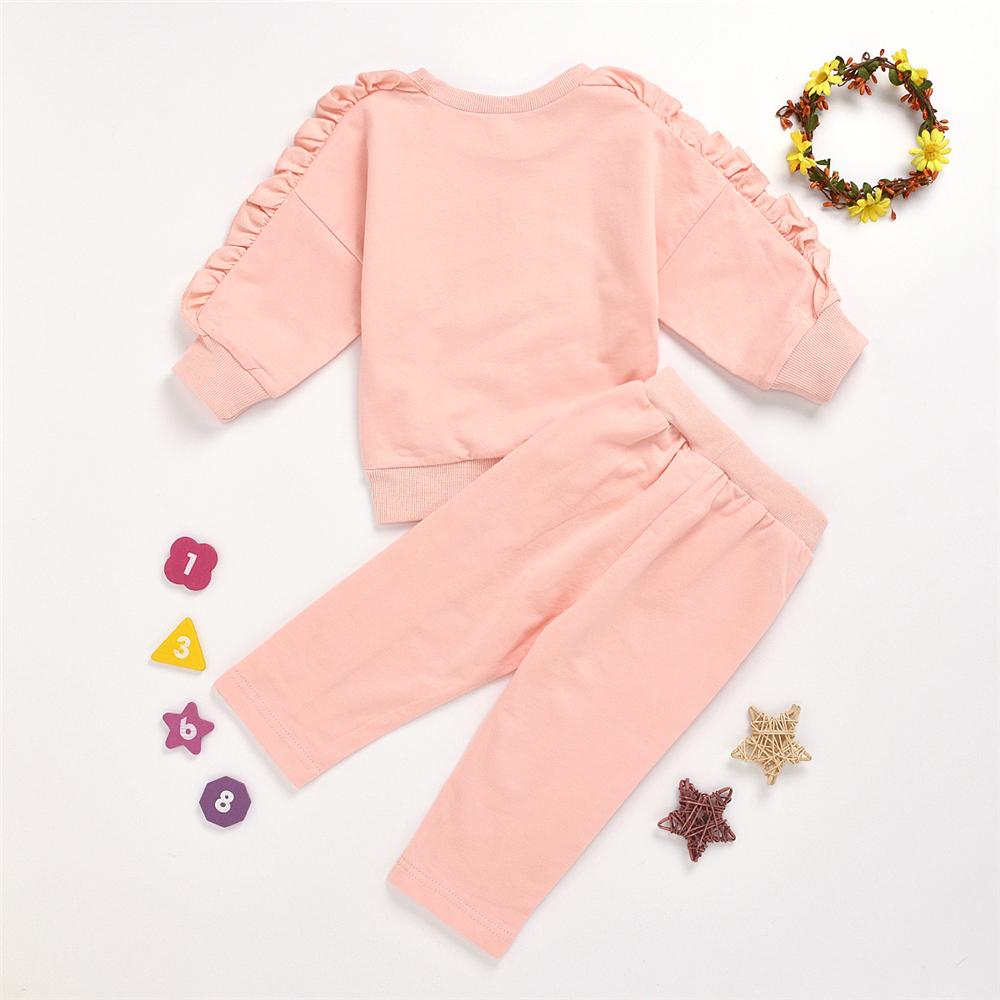 Toddler Girls Love Printed Long Sleeve Top & Pants Wholesale Girls - PrettyKid