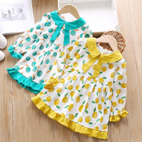 Girls Orange Printed Dress Girls Wholesale Dresses - PrettyKid