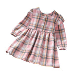 Girls Plaid Long Sleeve Dress Wholesale Little Girls Clothes - PrettyKid