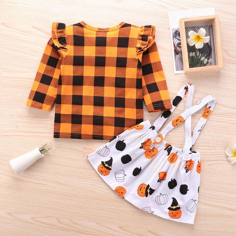 Girls Plaid Long Sleeve Top & Dress Girls Clothing Wholesalers - PrettyKid