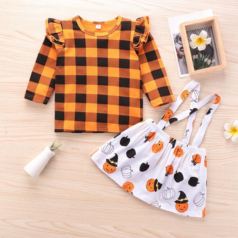 Girls Plaid Long Sleeve Top & Dress Girls Clothing Wholesalers - PrettyKid