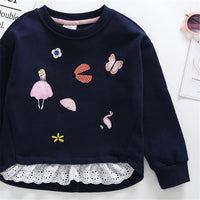 Girls Round Neck Printed Cotton Long Sleeve Tops Girls Boutique Wholesale - PrettyKid