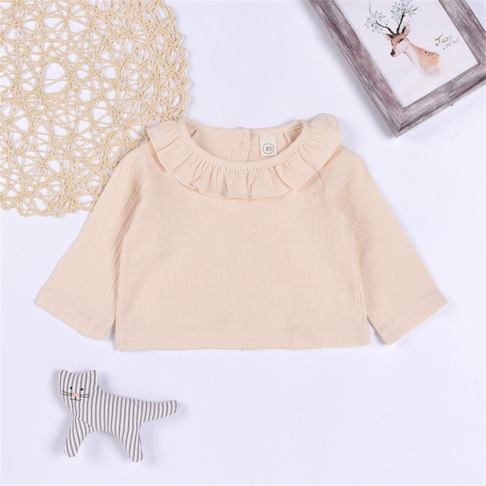 Girls Ruffled Wrinkled Button Blouse - PrettyKid