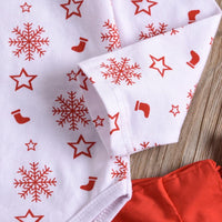 Girls Snowflake Long Sleeve Romper & Gress & Headband Wholesale Girl Clothing - PrettyKid
