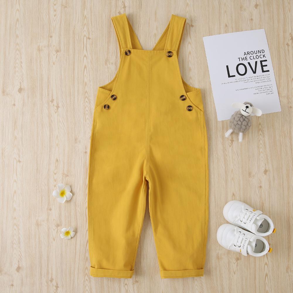 Girls Solid Cotton Casual Loose Jumpsuit Wholesale Boutique Girl Clothing - PrettyKid