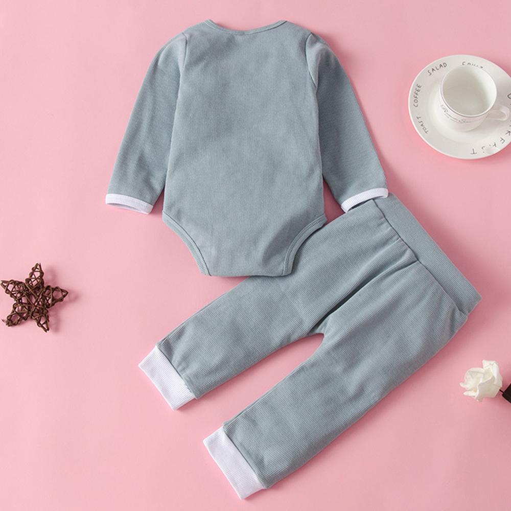 Baby Girls Solid Long Sleeve Romper & Pants Bulk Baby Clothes Online - PrettyKid