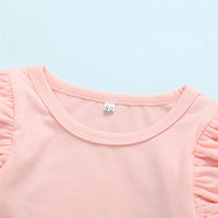 Girls Solid Round Neck Tops&Striped Pants Wholesale Little Girls Clothes - PrettyKid