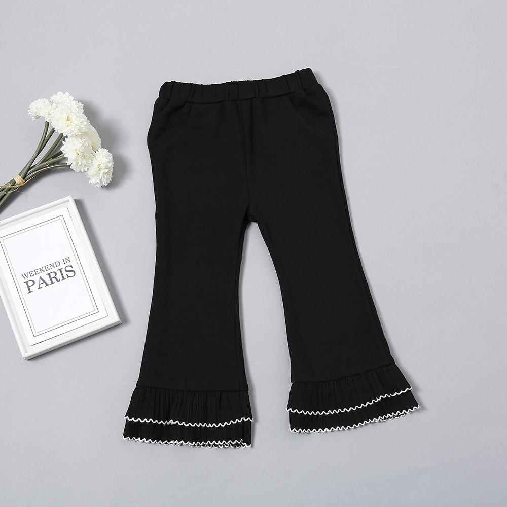 Girls Solid Ruffle Flare Pants Wholesale Girls Clothing - PrettyKid