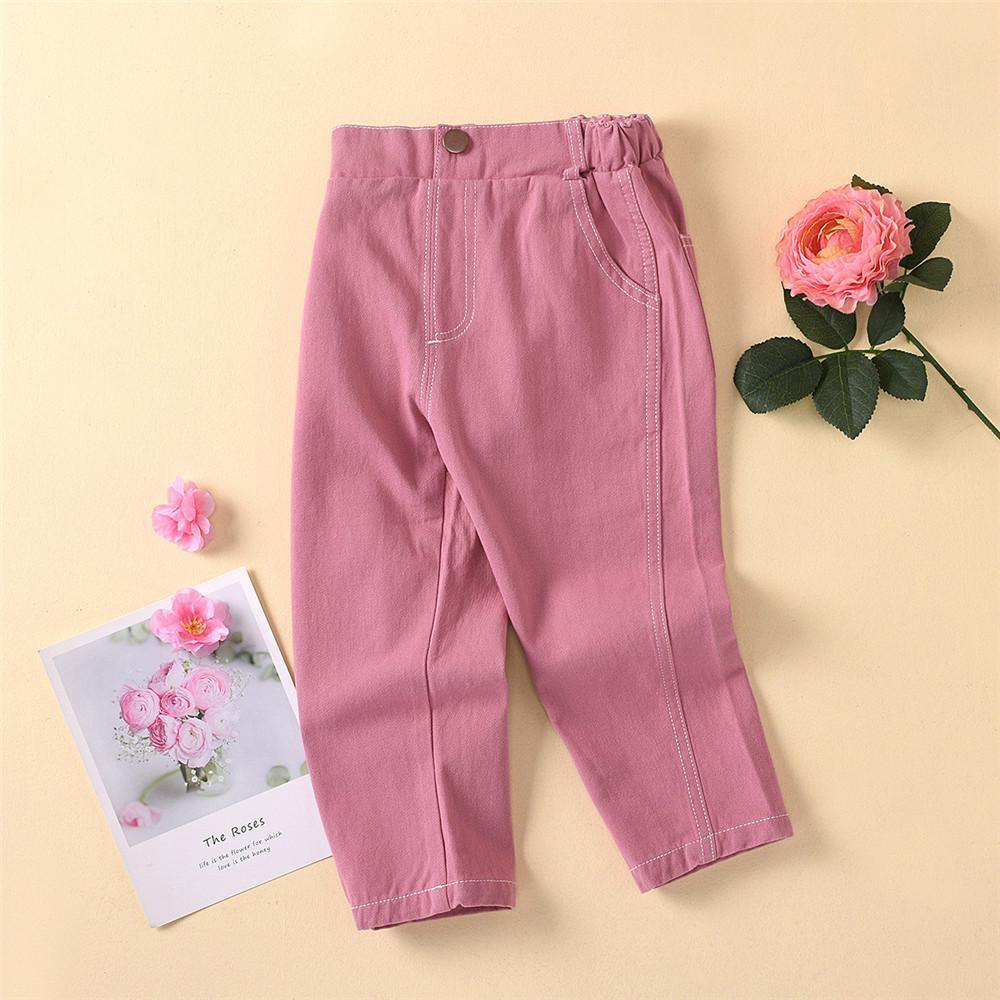 Girls Solid Stylish Casual Jeans Baby Girl Clothes Wholesale - PrettyKid