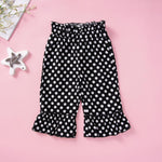 Girls Solid Tops&Printed Dots Pants Girl Boutique Clothing Wholesale - PrettyKid