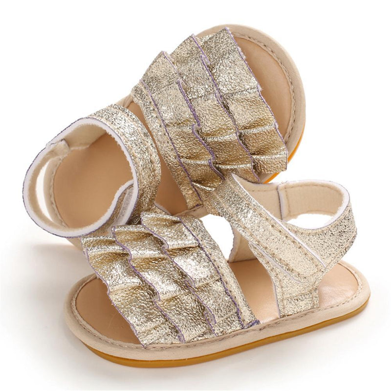 Baby Girls Glitter Magic Tape Layered Sandals Wholesale Baby Shoes vendors - PrettyKid