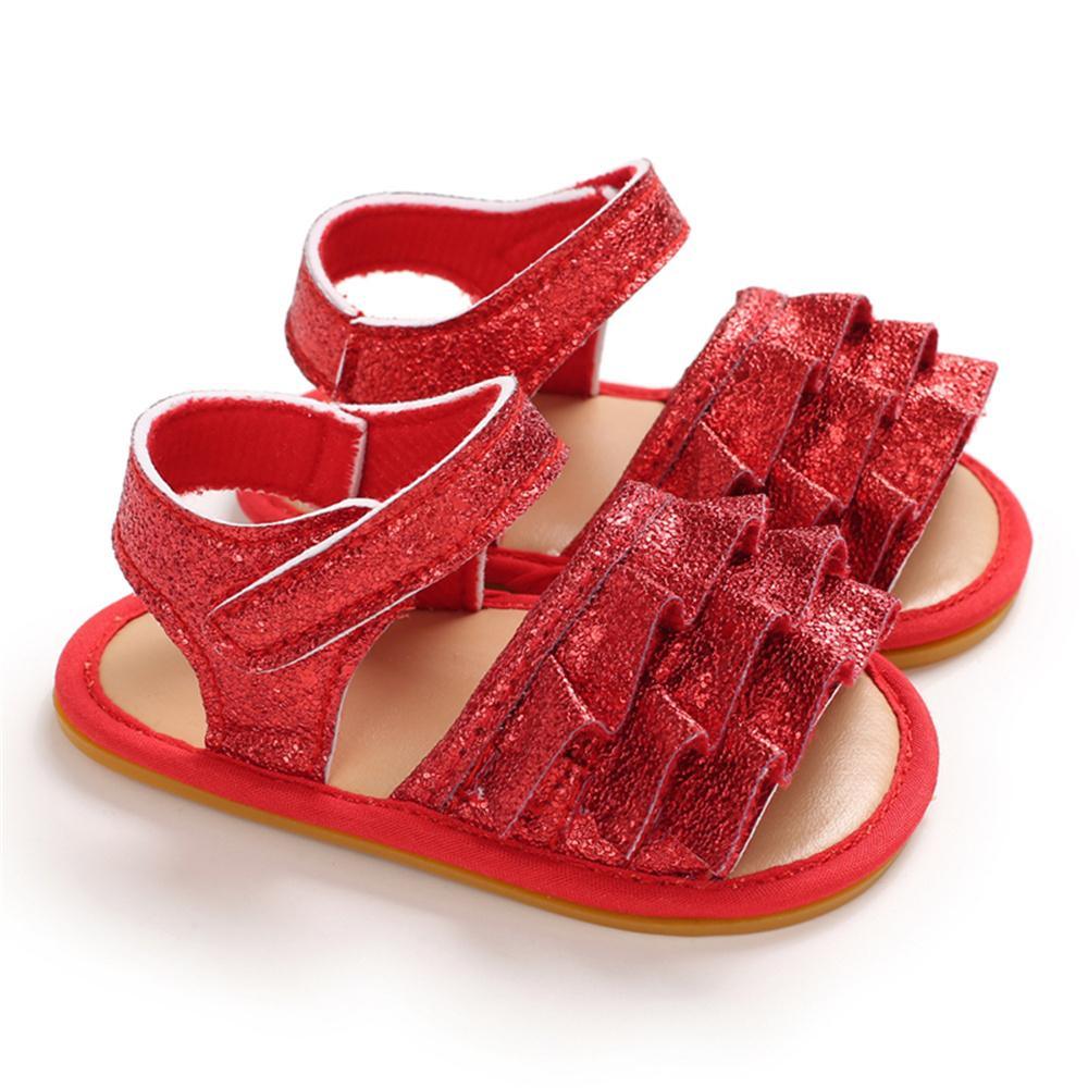 Baby Girls Glitter Magic Tape Layered Sandals Wholesale Baby Shoes vendors - PrettyKid