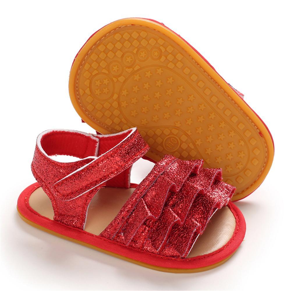 Baby Girls Glitter Magic Tape Layered Sandals Wholesale Baby Shoes vendors - PrettyKid