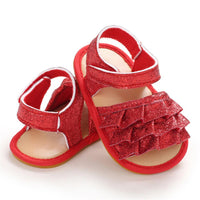 Baby Girls Glitter Magic Tape Layered Sandals Wholesale Baby Shoes vendors - PrettyKid