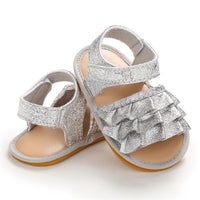 Baby Girls Glitter Magic Tape Layered Sandals Wholesale Baby Shoes vendors - PrettyKid