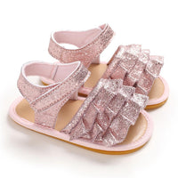 Baby Girls Glitter Magic Tape Layered Sandals Wholesale Baby Shoes vendors - PrettyKid