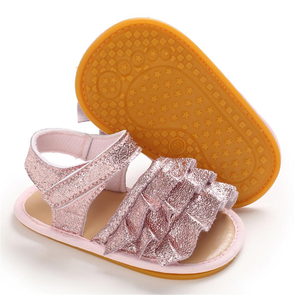 Baby Girls Glitter Magic Tape Layered Sandals Wholesale Baby Shoes vendors - PrettyKid