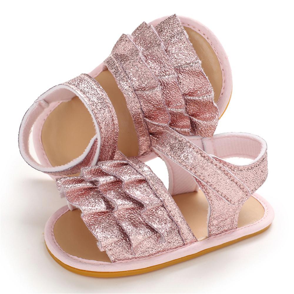 Baby Girls Glitter Magic Tape Layered Sandals Wholesale Baby Shoes vendors - PrettyKid