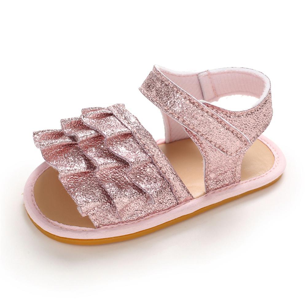 Baby Girls Glitter Magic Tape Layered Sandals Wholesale Baby Shoes vendors - PrettyKid