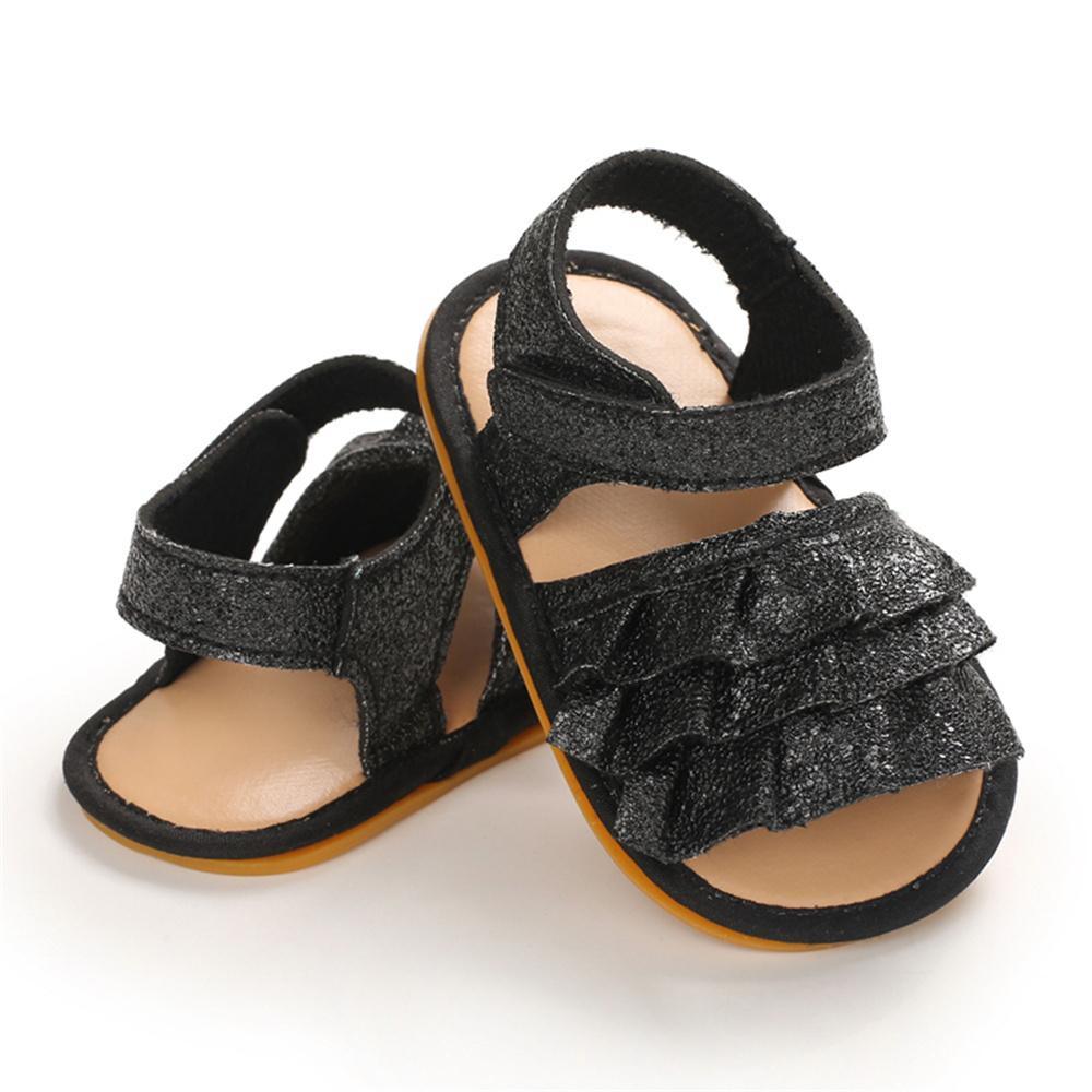 Baby Girls Glitter Magic Tape Layered Sandals Wholesale Baby Shoes vendors - PrettyKid