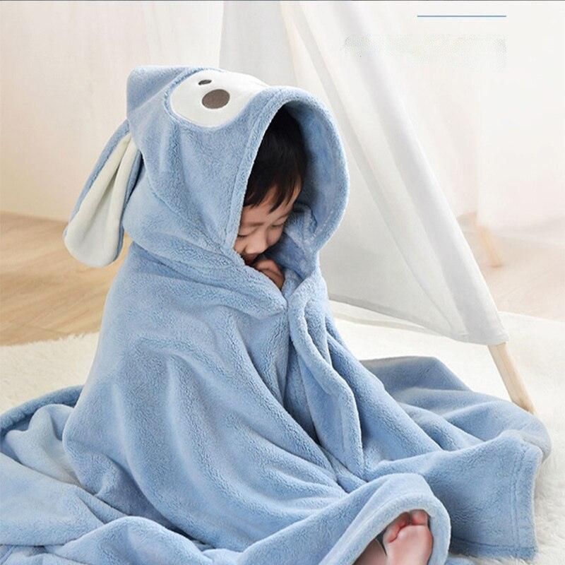 Baby Coral Fleece Cartoon Shape Hooded Cloak Bath Towel Children's Bathrobe - PrettyKid