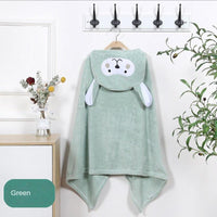 Baby Coral Fleece Cartoon Shape Hooded Cloak Bath Towel Children's Bathrobe - PrettyKid