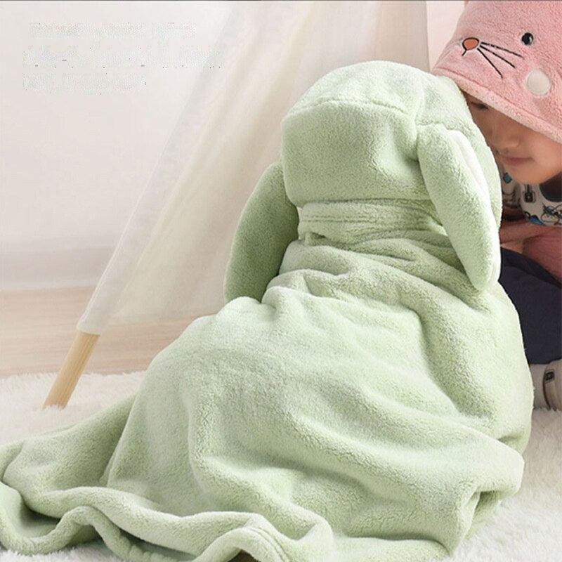 Baby Coral Fleece Cartoon Shape Hooded Cloak Bath Towel Children's Bathrobe - PrettyKid